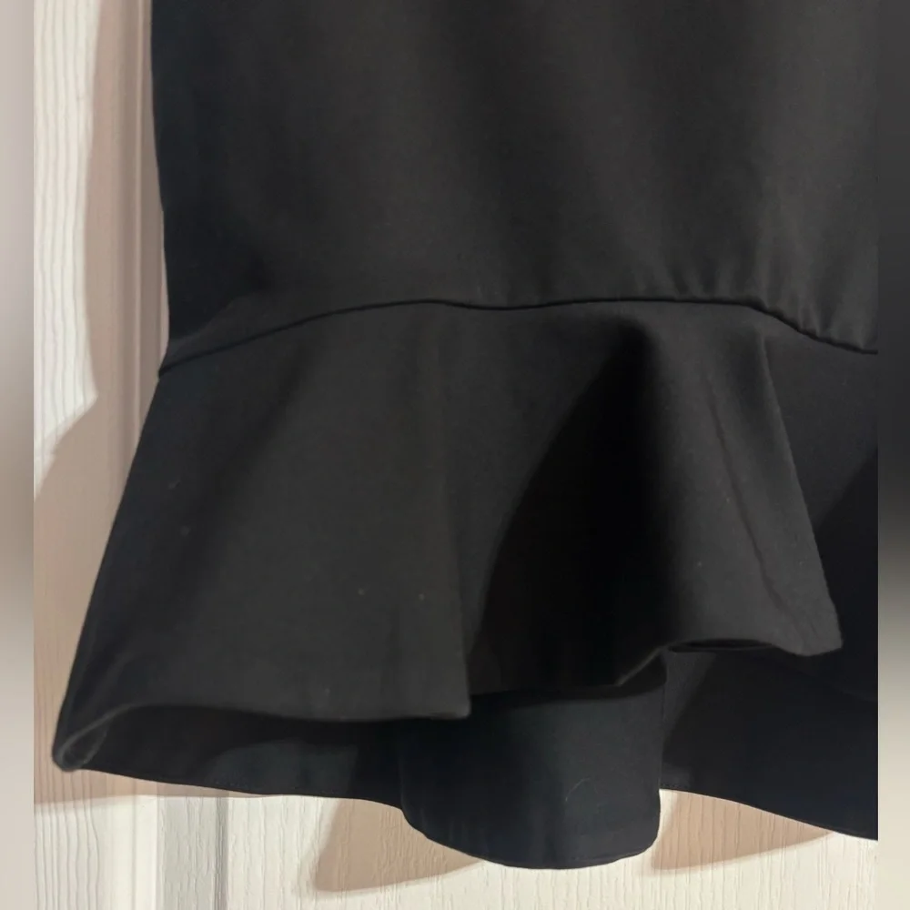 Zara Ruffle Frill Mini High Low Cotton Blend Side Zipper Black Skirt Size Small - Picture 2 of 7